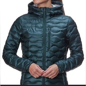 Mountain Hardwear Nitrous Hooded Down Jacket in Womens Blue Spruce (Size L)